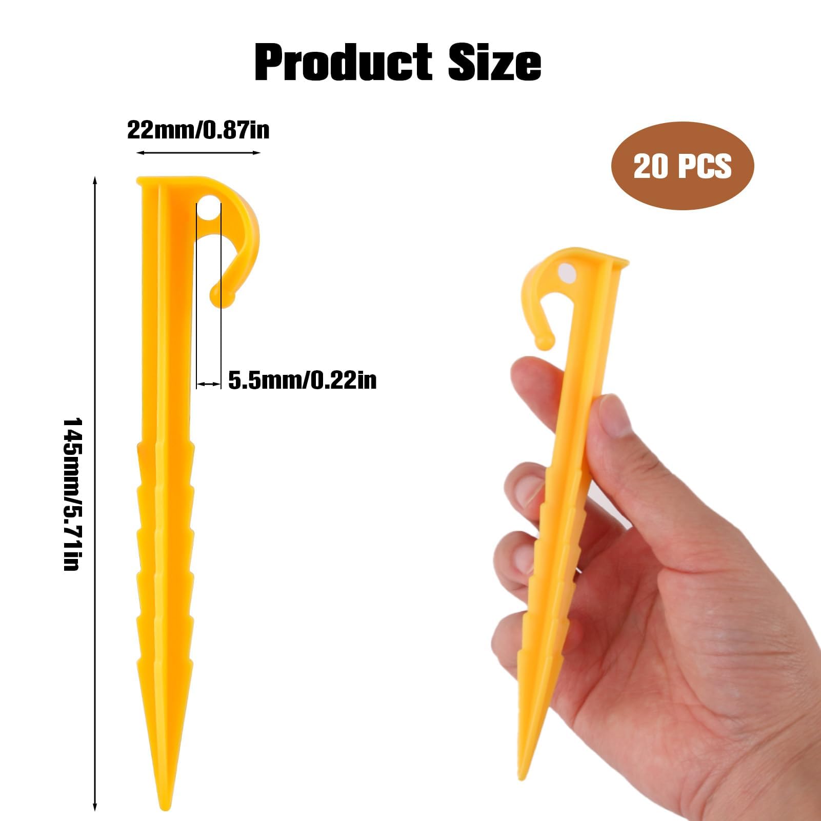 10 Pack Large Outdoor Tent Stakes Heavy Duty Screw Style For Camping, Hiking, Ultimate Ground Stakes Ground Anchors Pegs