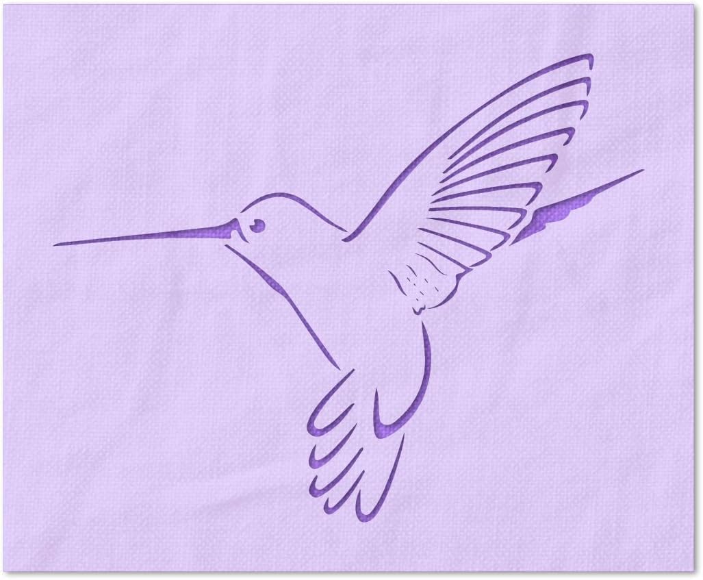 Stencil Stop Hummingbird Stencil - Reusable for DIY Projects, Painting, Drawing, Crafts - 14 Mil Mylar Plastic (18 x 14.25 inches)