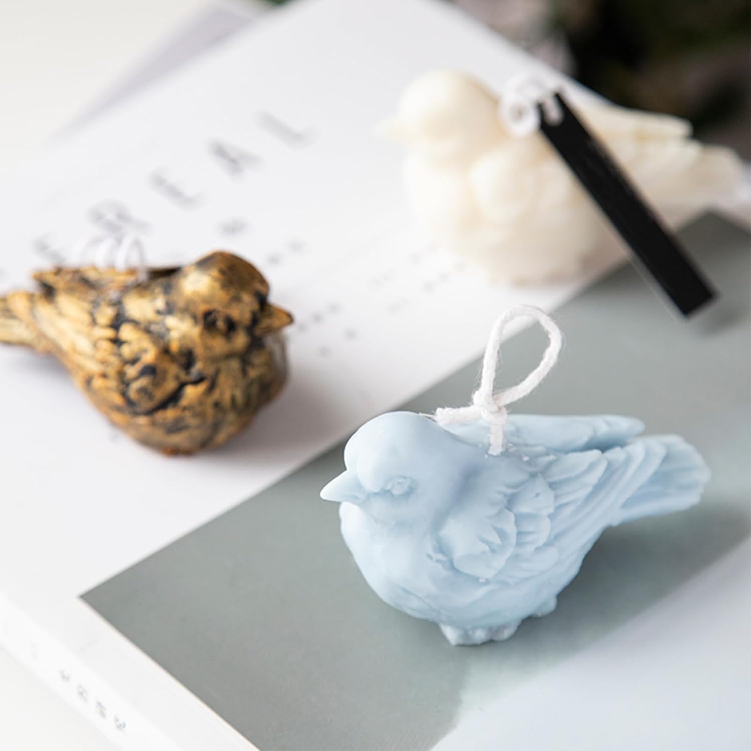 3D Bird Silicone Molds for Resin Candle, Sparrow Bird Cake Fondant Chocolate Candy Molds, Animal Candle Soap Epoxy Resin Casting Concrete Art Craft Mold Table Home Wedding Decor