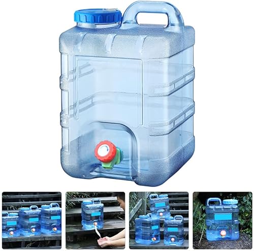 Miniatura 3 de BESPORTBLE Tanque de agua de 10L con asa, jarra de PC, botella de agua de gran capacidad para acampar al aire libre, suministro de contenedor de