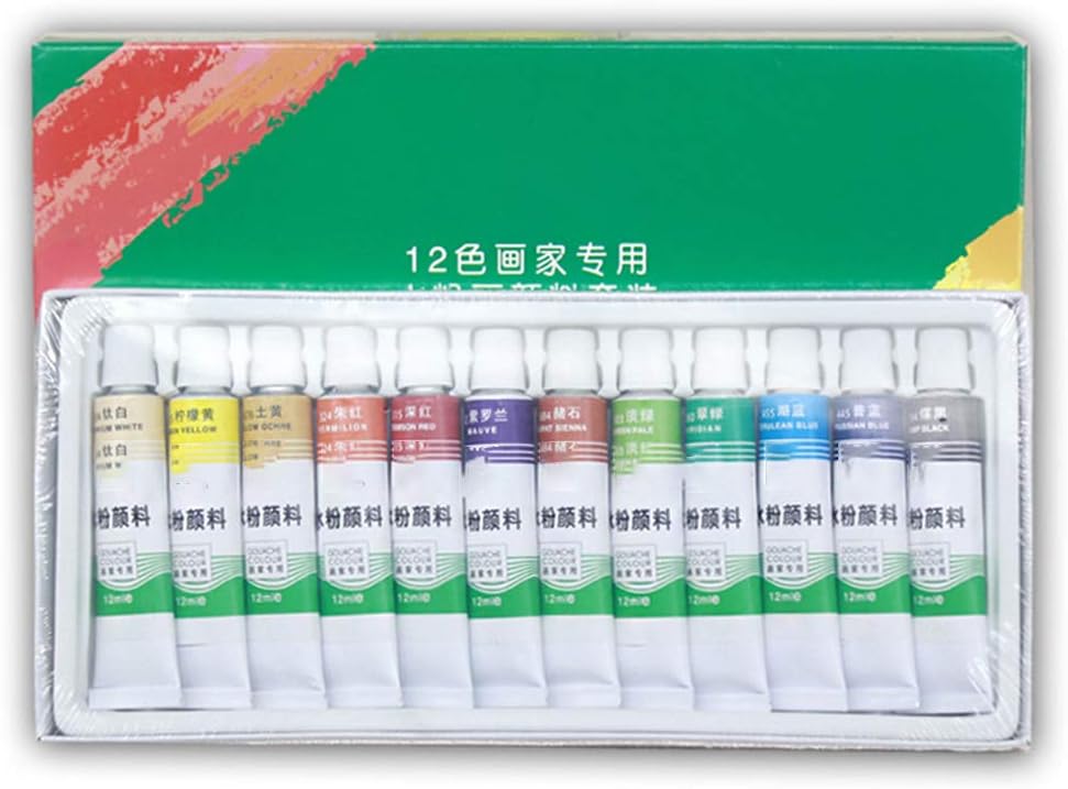 まとめ買い特価 Cuihuier 12ml12 24色プロのガッシュペイントチューブセットドローペインティングピグメントアート