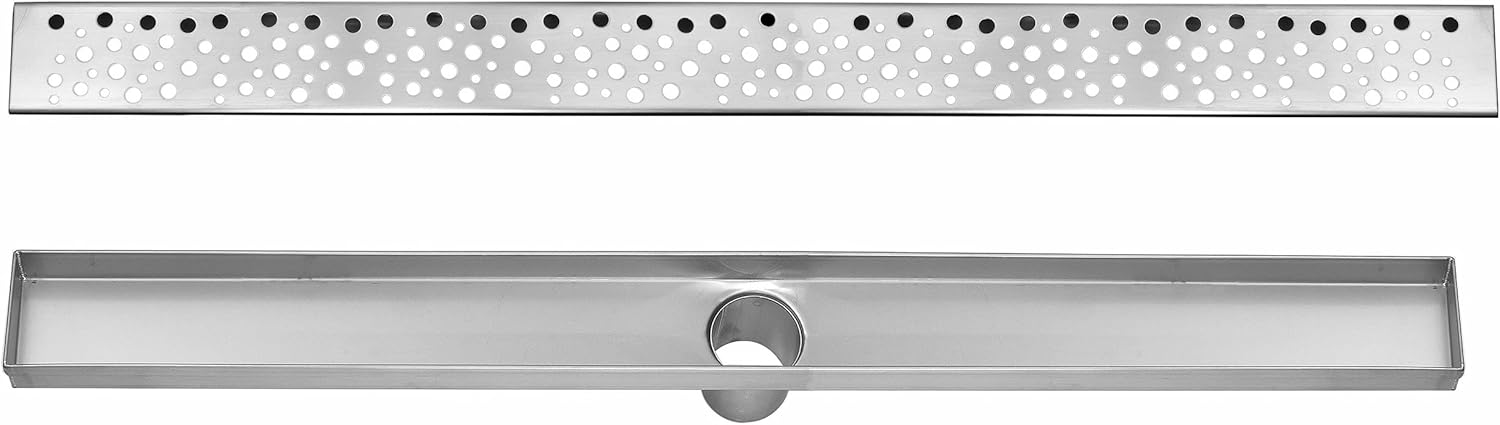 Bеѕt Cуbеr Mоndау 🔥 DreamDrain Professional Stainless Steel Linear Drain with Rain Pattern Grate - Easy Installation Shower Drain Kit with Hair Catcher (28 x 2.75 Inches)