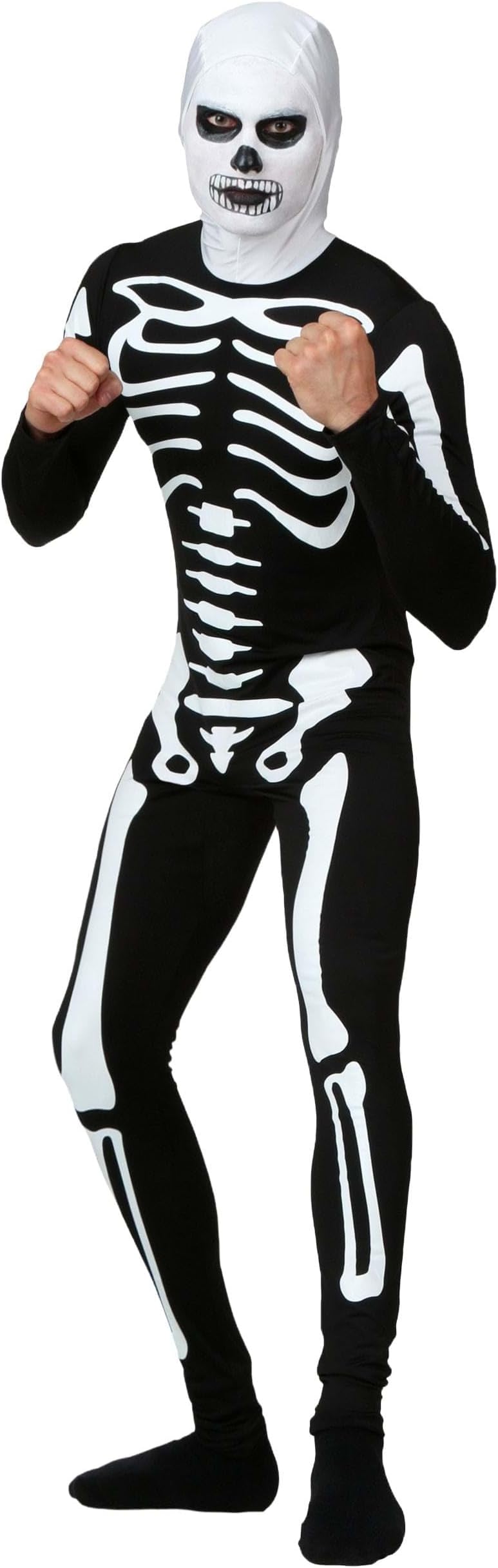 Adult Cobra Kai Skeleton Costume | Men's Karate Kid Movie Outfit, Jumpsuit, Mask