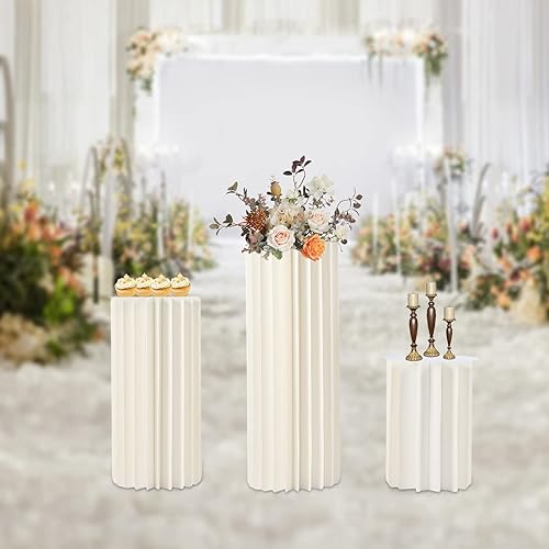 Miniatura 9 de 3 piezas de centro de mesa de boda soportes jarrones de cartón, H (15.7"23.6"31.5") xDia 11.4 "Plegable de cartón, centro de mesa, exhibición de