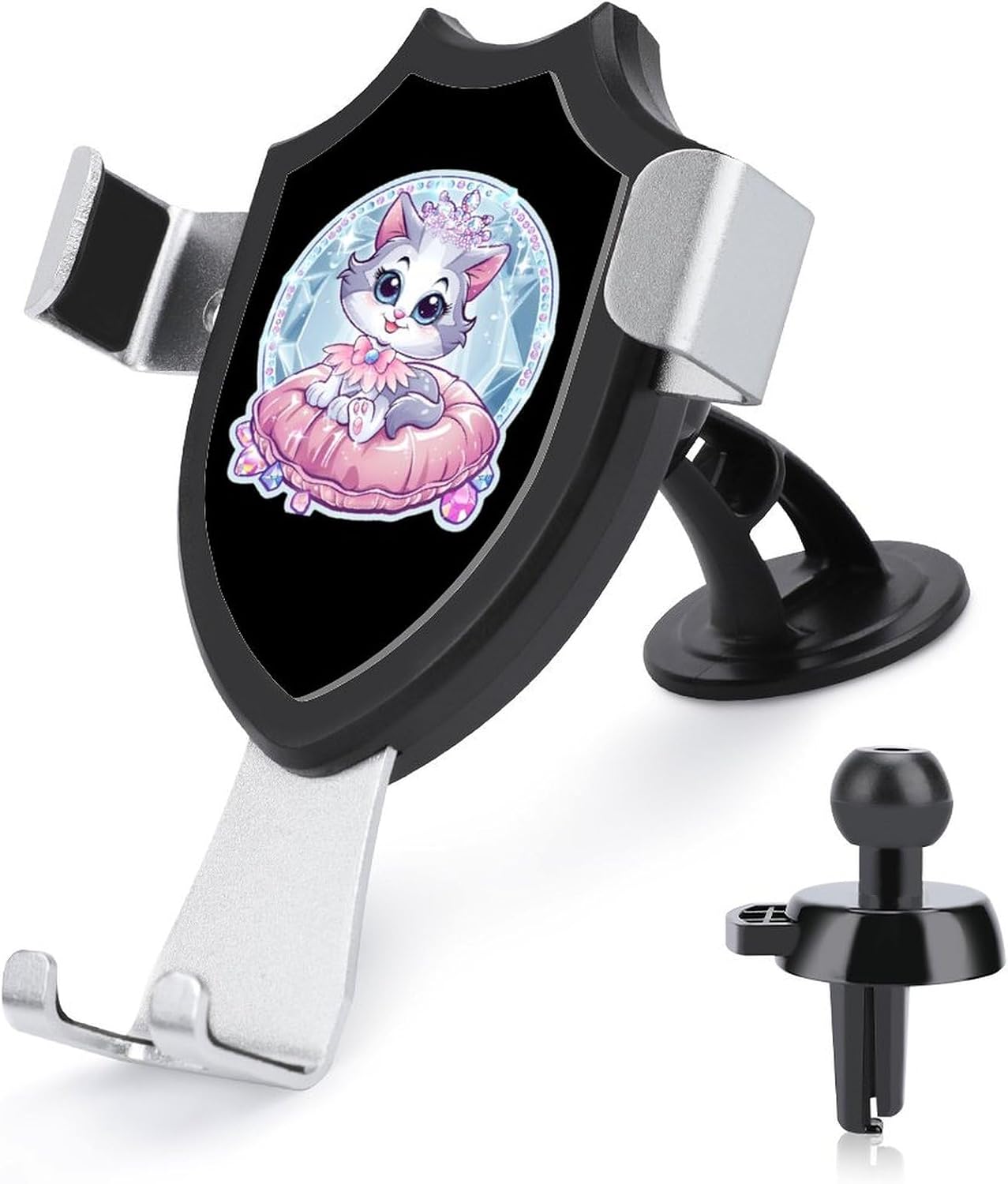 Cat Cute Princess Funny Phone Mount Adjustable Angle for Car Dashboard Windshield Vent Universal Automobile Accessories