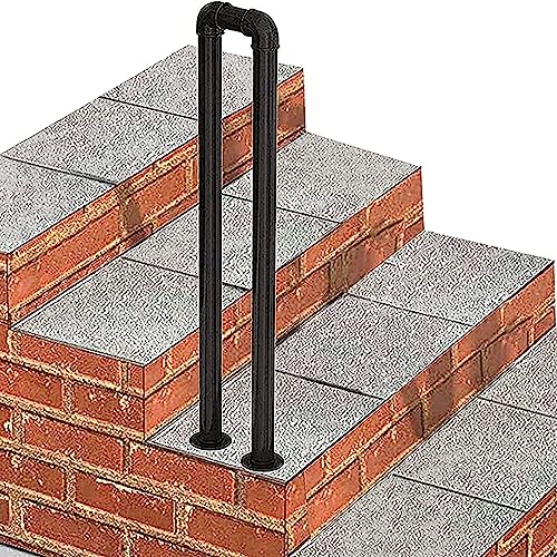 Rambarde escalier 80 cm en fer forgé noir mat pour marche extérieure - 2