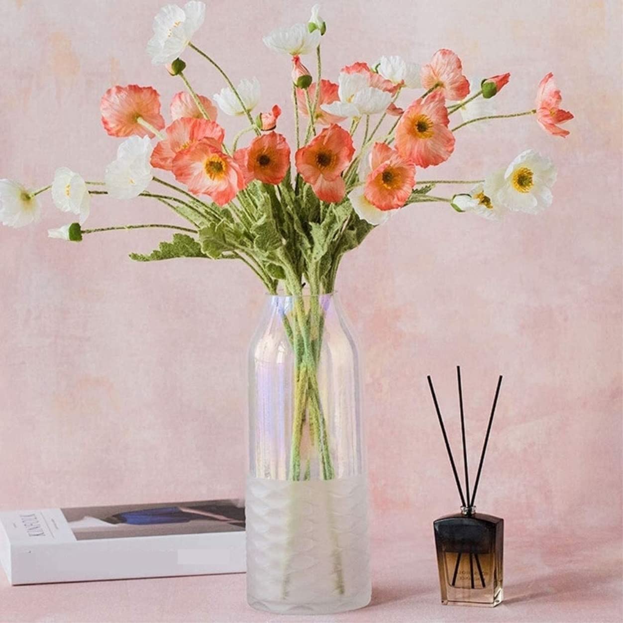 Künstliche Blumen Wunderschöner Künstlicher Blumen-Brauthochzeits-Blumenstrauß Home Office Party Vase Set Dekoration Künstliche Blumen wie Echt (Color : A, Size : 7 3/8)