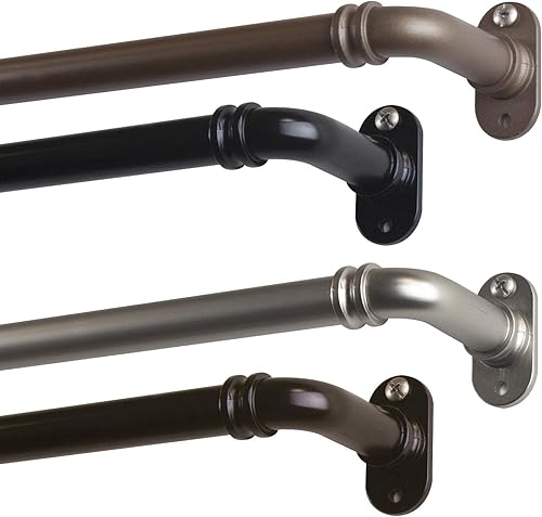 Rod Desyne BOT63-285 - Barra de cortina opaca de 58 pulgadas, 28-48 pulgadas, níquel satinado