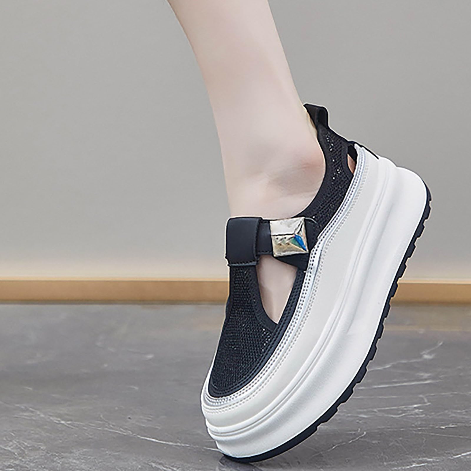 Scarpe Donna Sneakers da Ginnastica Casual per Camminata Tempo Libero Antiscivolo Scarpe Casual Donna Nero/Bianco/Grigio/Blu Scuro