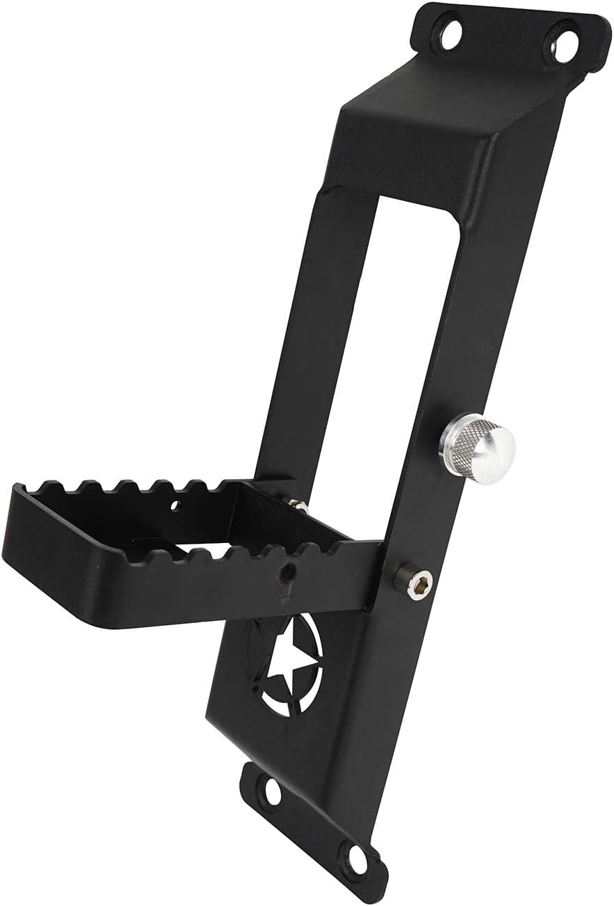 Hooke Road JK Door Hinge Step, Metal Folding Foot Pedal w/Star Sign for 2007-2018 Jeep Wrangler JK & JKU