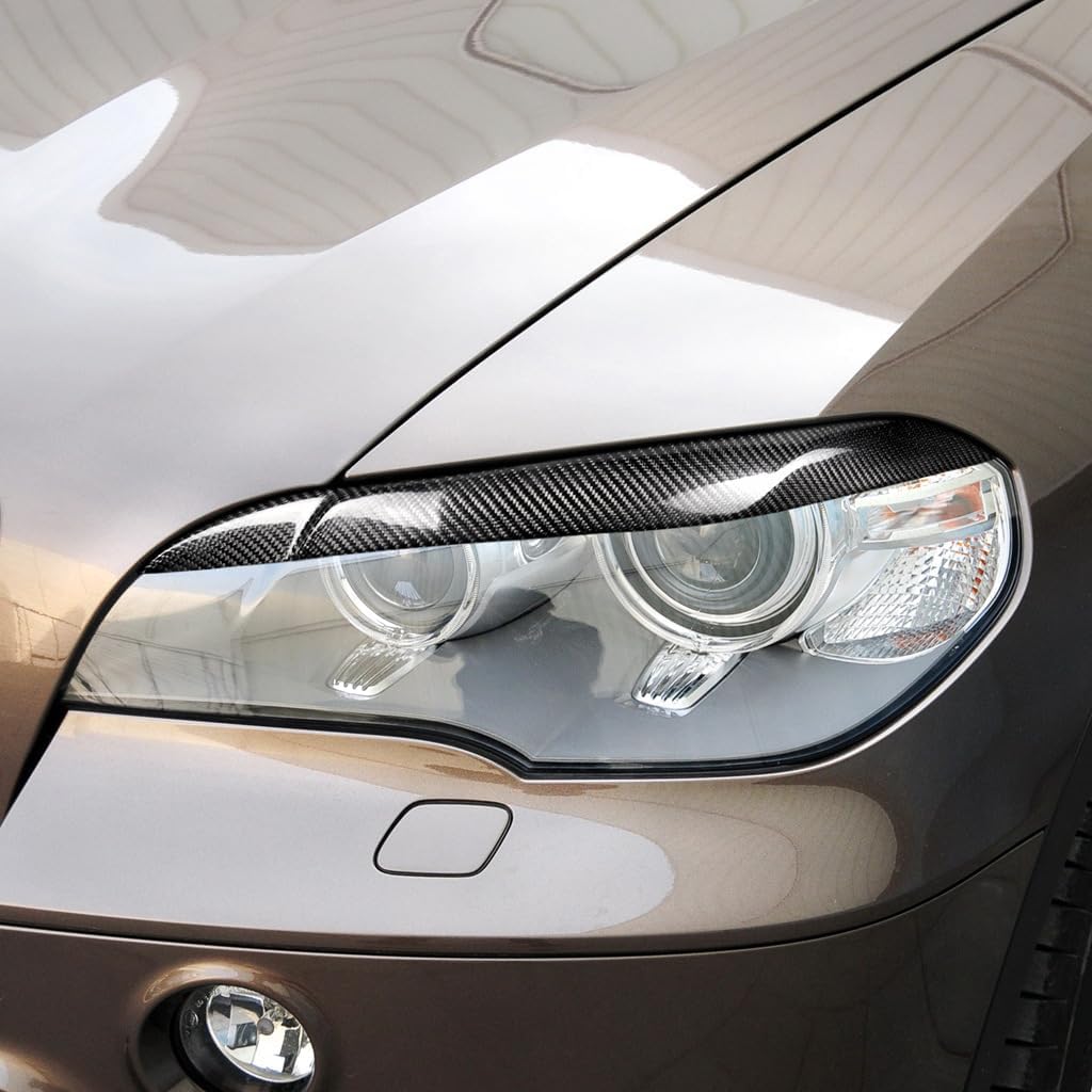 BMW用 X5 E70 2010-2012用 ヘッドライトアイブロウ フロントヘッドライトカバー 眉毛 ヘッドランプステッカートリム