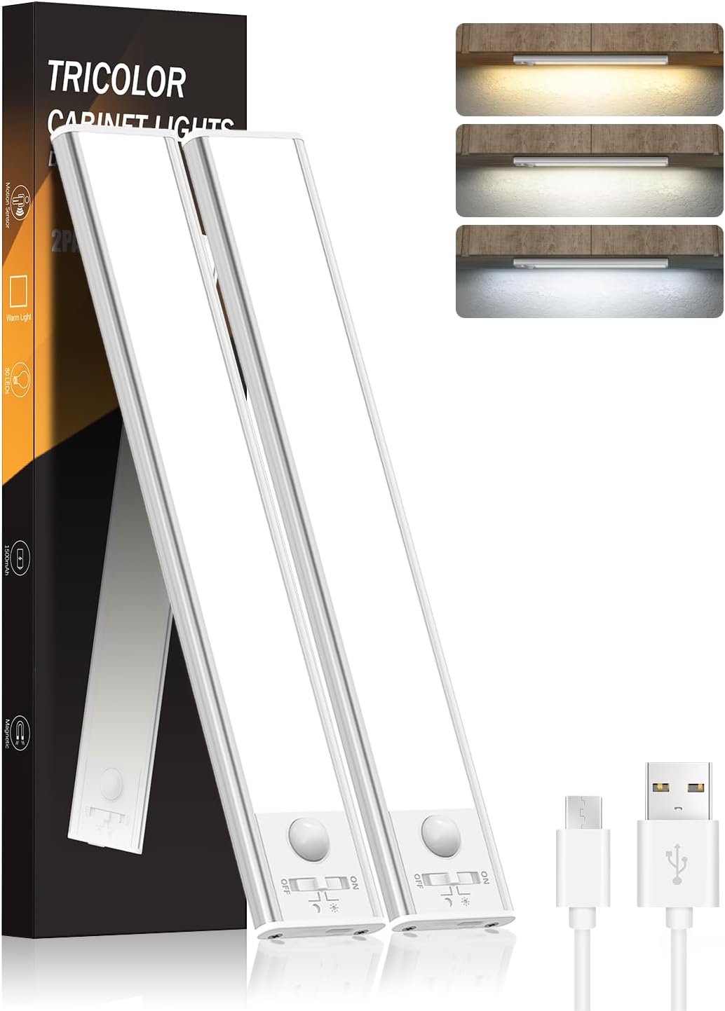 Kleverlicht LED Unterbau Leuchte Mit Bewegungssensor - Magnetisch, Wiederaufladbar Für Küche & Schrank