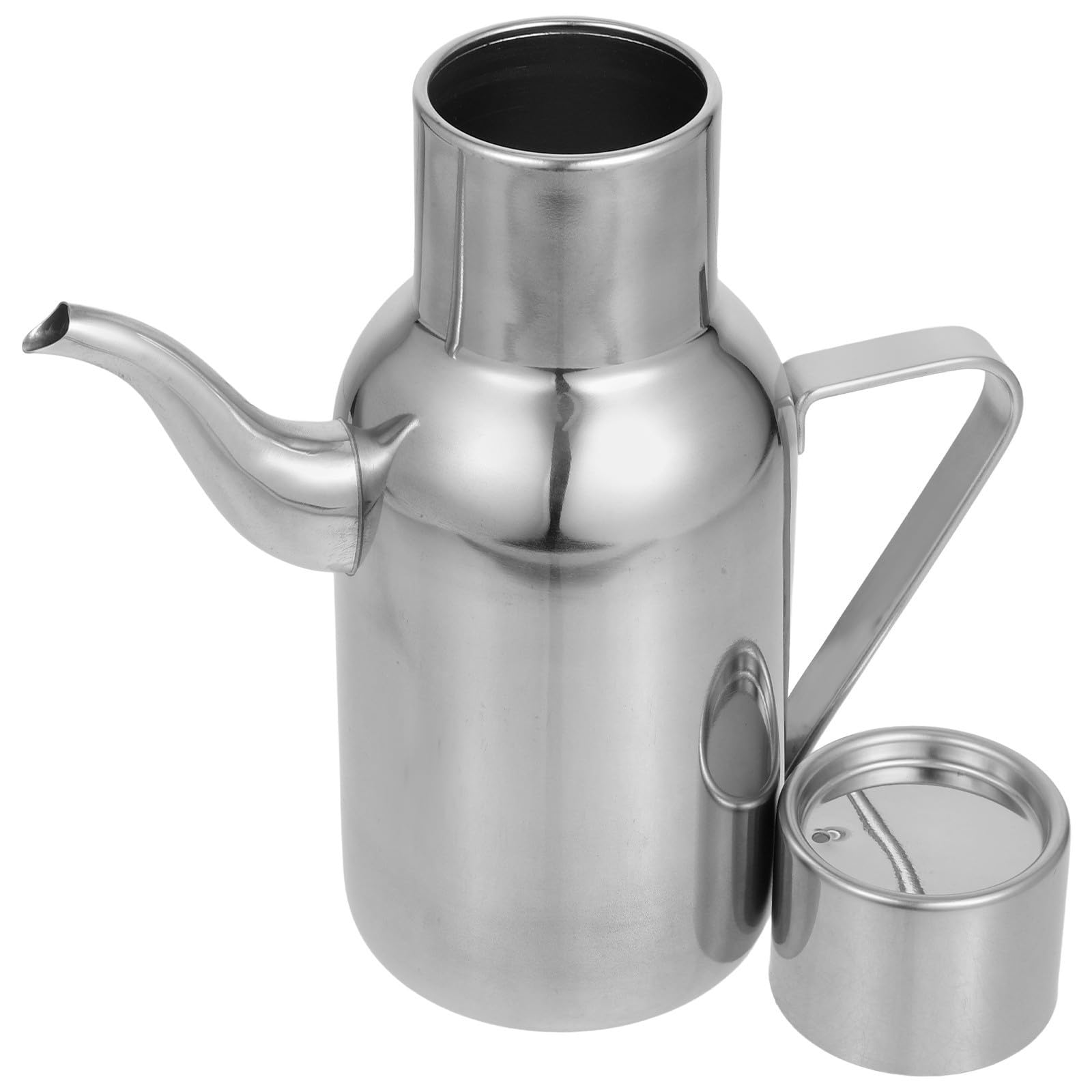 Dispensador de Salsa de Soja y Aceite de Oliva de Acero Inoxidable 800ml para Cocina, Botella Redonda Bordes Lisos y Fácil de Limpiar, Diseño Creativo y Acabado