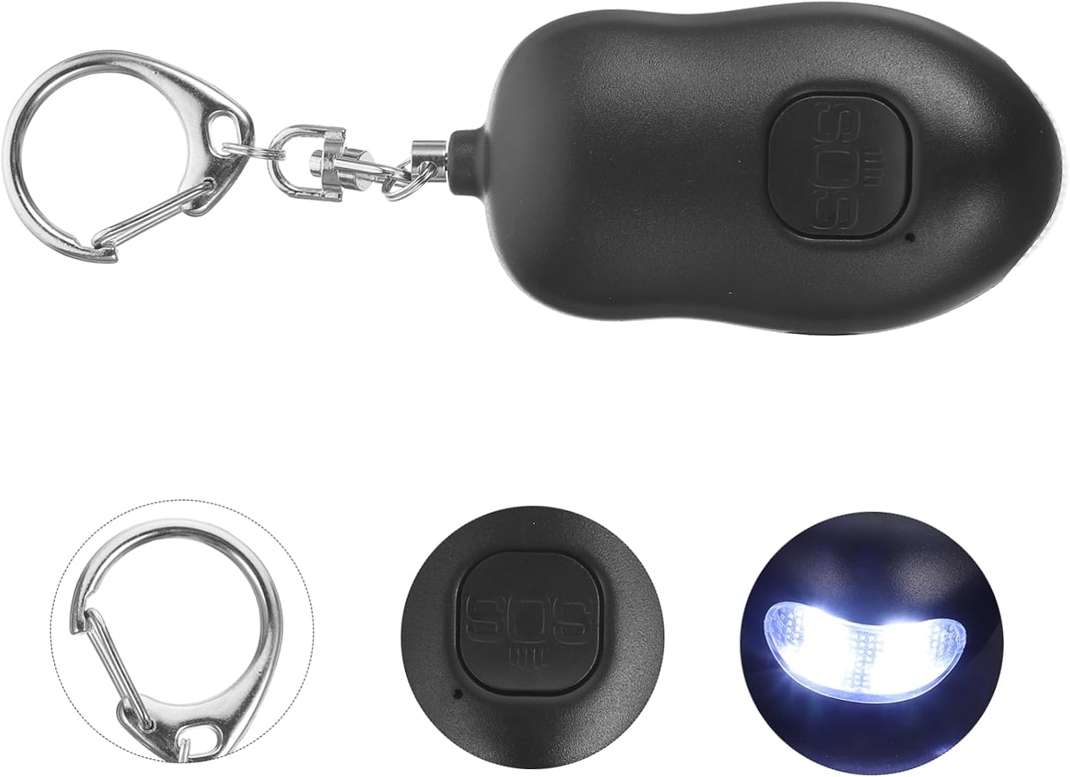 POPETPOP Mini Emergency LED Flashlight Personal Safety Alarm for Women Smart Self Keychain Alarm Function for Travel and Outdoor Use