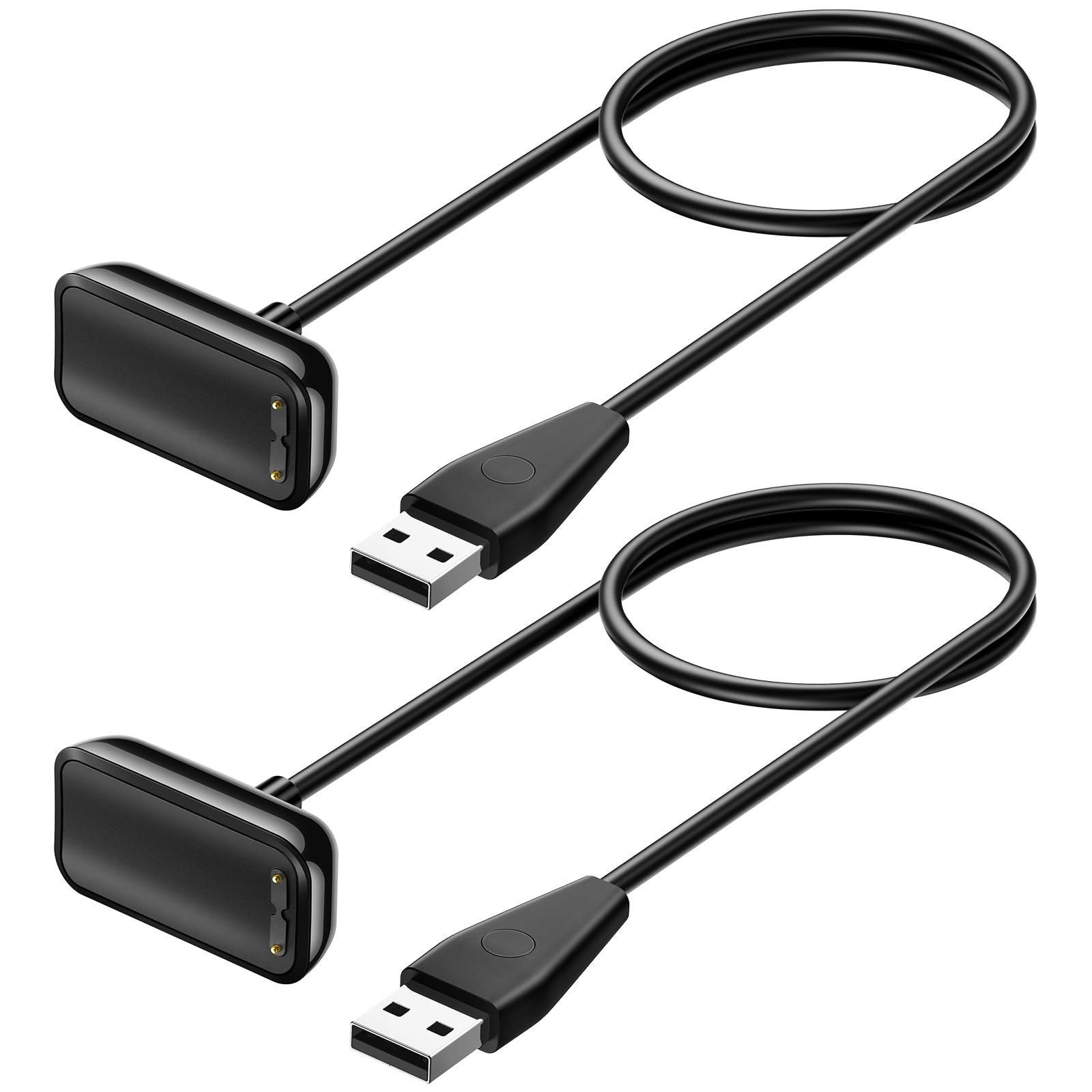 Oumida Charger for Fitbit Charge 6 / Charge 5 Replacement USB Charging Cable (2 Pack) 1.6ft Durable Portable Charging Dock Cord for Charge 5 and Charge 6 Accessories
