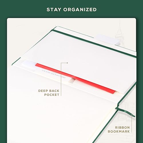 Miniatura 4 de BEECHMORE BOOKS Cuaderno de bocetos de arte, XXL A3 156 páginas de 11.6 x 16.6 pulgadas, cuaderno de bocetos de cuero de tapa dura, bloc de bocetos