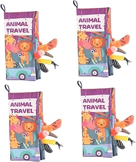 ibasenice 4 Pçs Livro De Pano Caudas Brinquedo Educativo Brinquedos Do Bebê Quebra-Cabeça Brinquedos Recém-Nascidos Livro De Pano Enrugado Livro De Pano Recém-Nascido Livro De Pano Enrugado