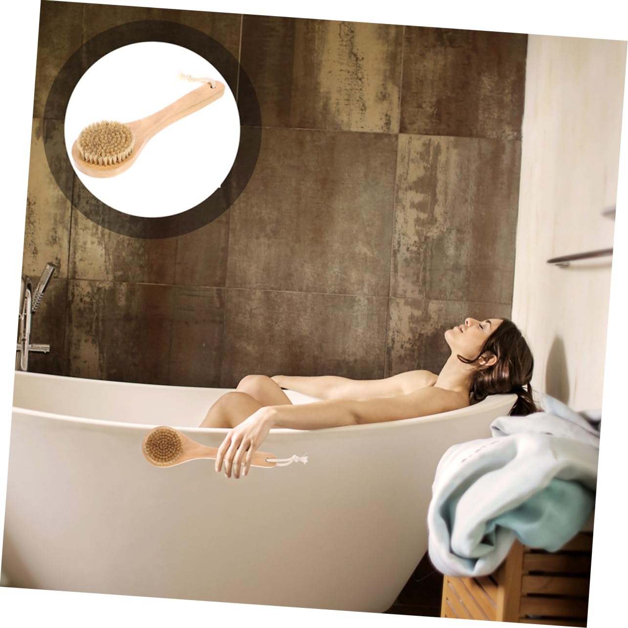 Healeved 5piezas Cepillo Exfoliante Corporal Con Mango De Madera Cepillo De Para Masaje y Limpieza Exfoliador De Baño Para Sensación Confortable La Piel