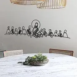 Quadro Santa Ceia Moderna em MDF – Releitura Artística para Sala de Jantar