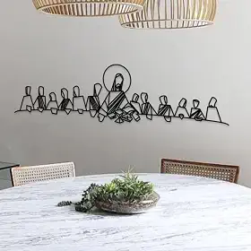 Quadro Santa Ceia Moderna em MDF – Releitura Artística para Sala de Jantar