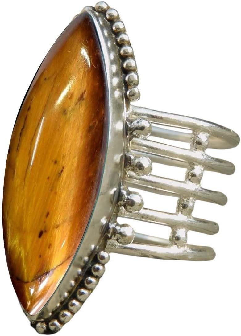 Blue Copper Turquoise Ring Marquise Shape Gemstone Ring 925 Sterling Silver Solitaire Ring For Women Wedding Handmade Gift For Her Unique Copper Turquoise Jewelry By NKG