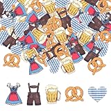 50 Stk Streudeko Bayrisch, Brezel Bier Konfetti Papier Accessoires, Dekoration Holz Streudeko, Confetti Oktoberfest Decoration Confetti Wood für Oktoberfest Deko Party Dekoration Clothespins Crafts