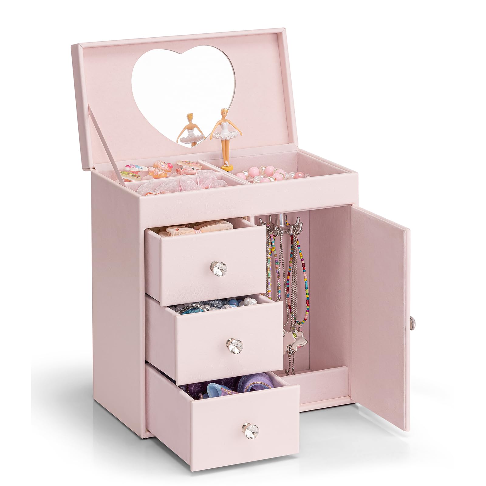 Boîte à bijoux musicale pour ranger les accessoires de cheveux des filles dans leur chambre
