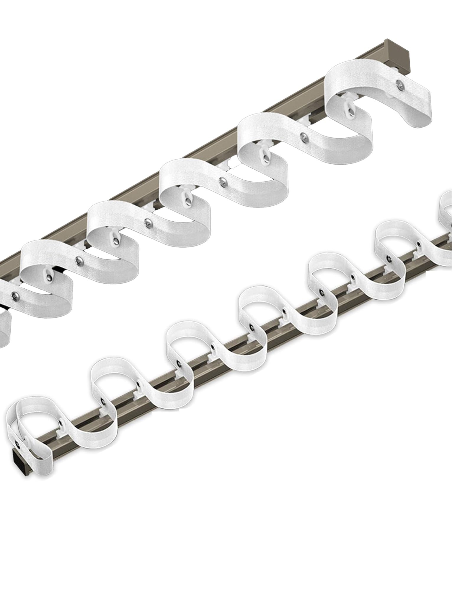 Pbwerigl Brown Sliding Glass Window Track, S Shaped Aluminum Curtain Track Ceiling Wall Mount 3.3Ft-19.7Ft(,110Cm(3.6Ft))