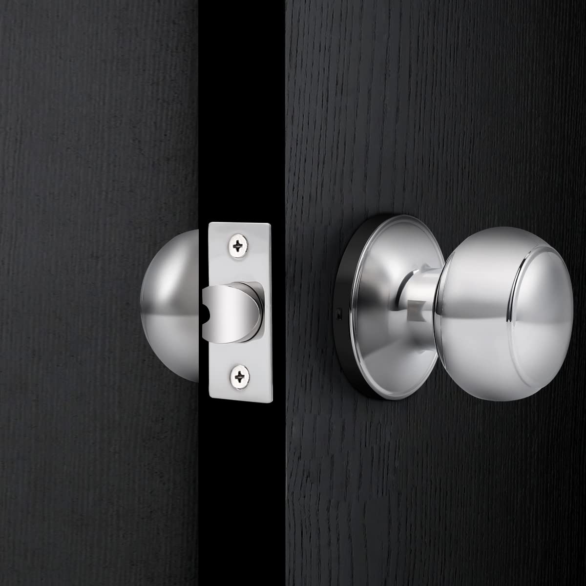 Probrico pomos de puerta de cromo pulido, privacidad/pasaje/entrada con llave