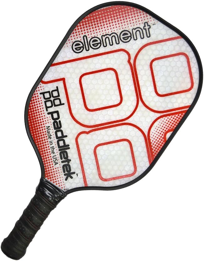 PaddleTek Element Pickleball Paddle, ProPolyCore Honeycomb Composite (red)