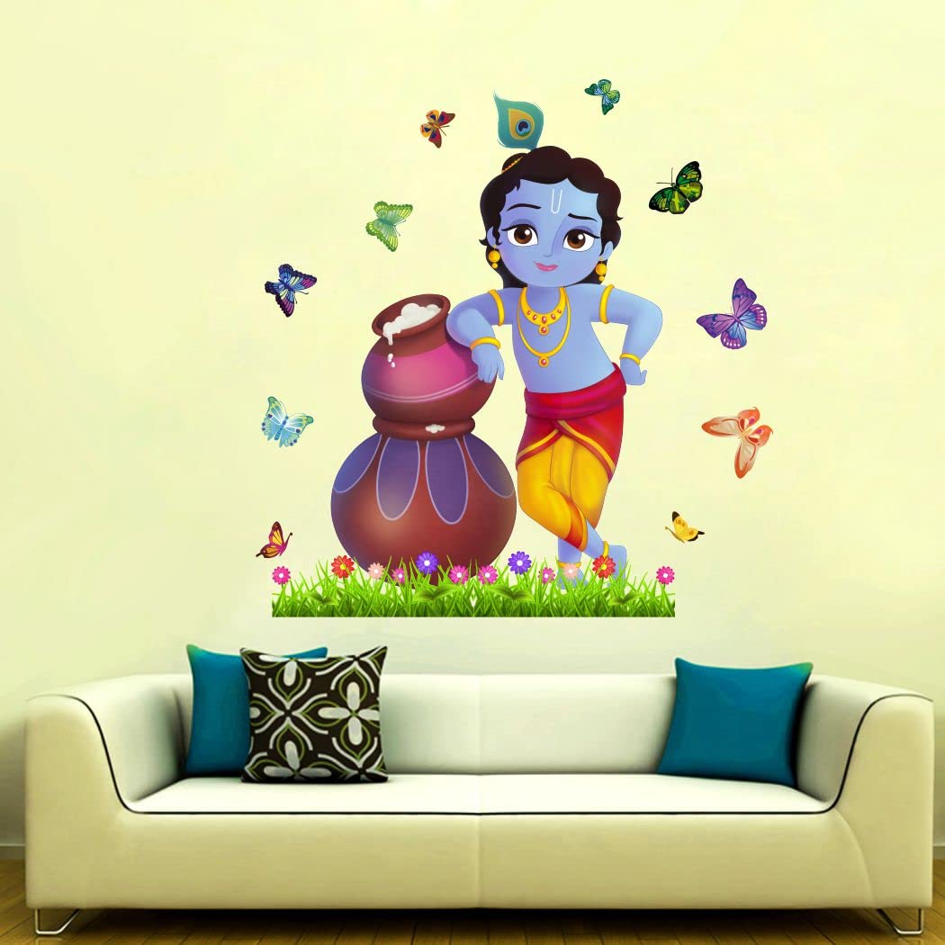 Arts Cafe Little Shree Krishna Design Wall Sticker Size - (55 * 57) cm (B0D14TZJN9) Amazon Price History, Amazon Price Tracker