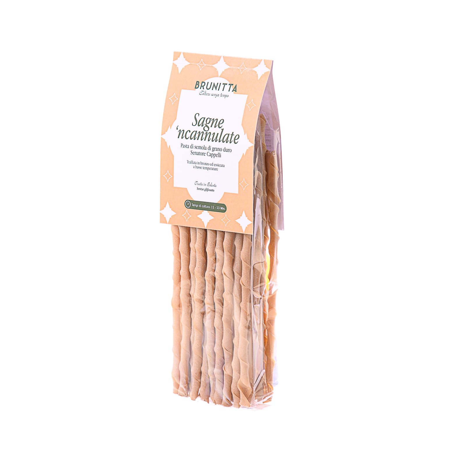 Brunitta - Sagne ncannulate di Grano Senatore Cappelli, Pasta Italiana Artigianale, Essiccata a Bassa Temperatura, Confezione 6 x 400 g