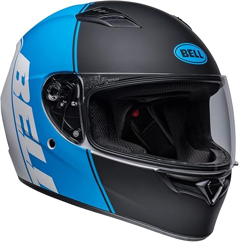 Vista 100 de Bell Qualifier - Casco integral para motocicleta Ascent Negro Mate/Azul/Blanco