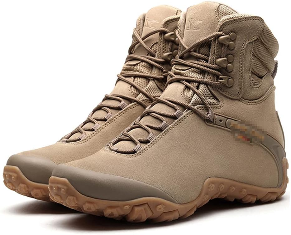 KEHAIOO Men Tactical Army Boots, Military Desert Waterproof Work Safety Shoes, Outdoor Sport Climbing Ankle Boots