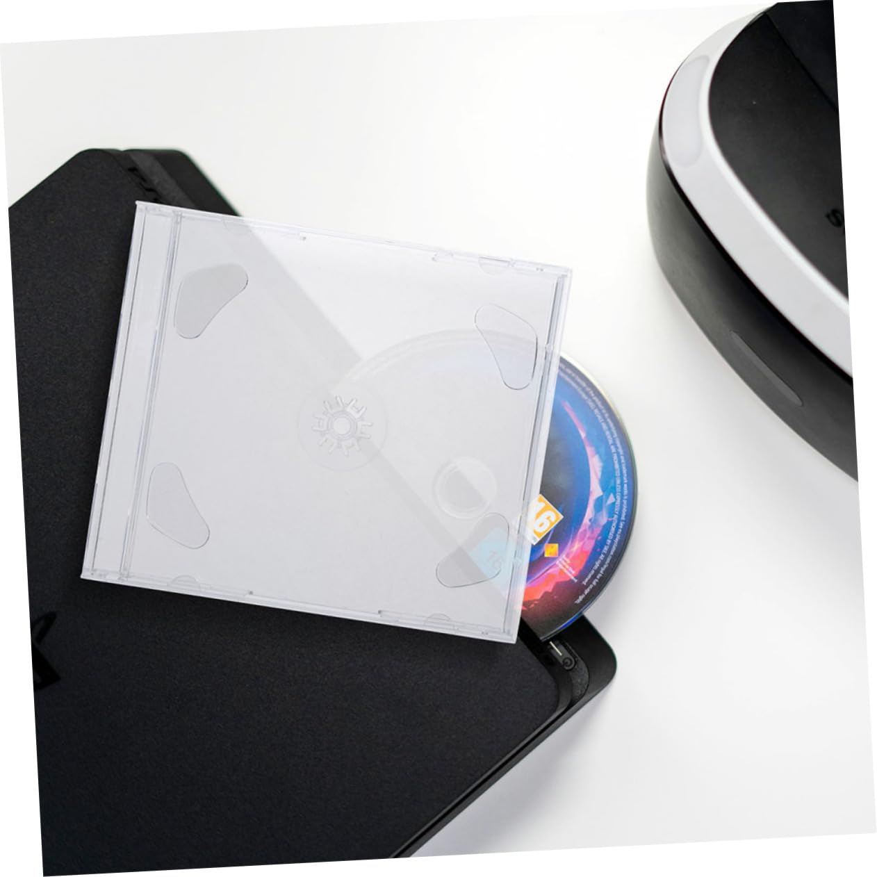 Buste per Cd, Custodia Dvd in Polistirene, 10 Pezzi, per Dischi PC e Musica, Leggere e Sicure, per Casa e Auto