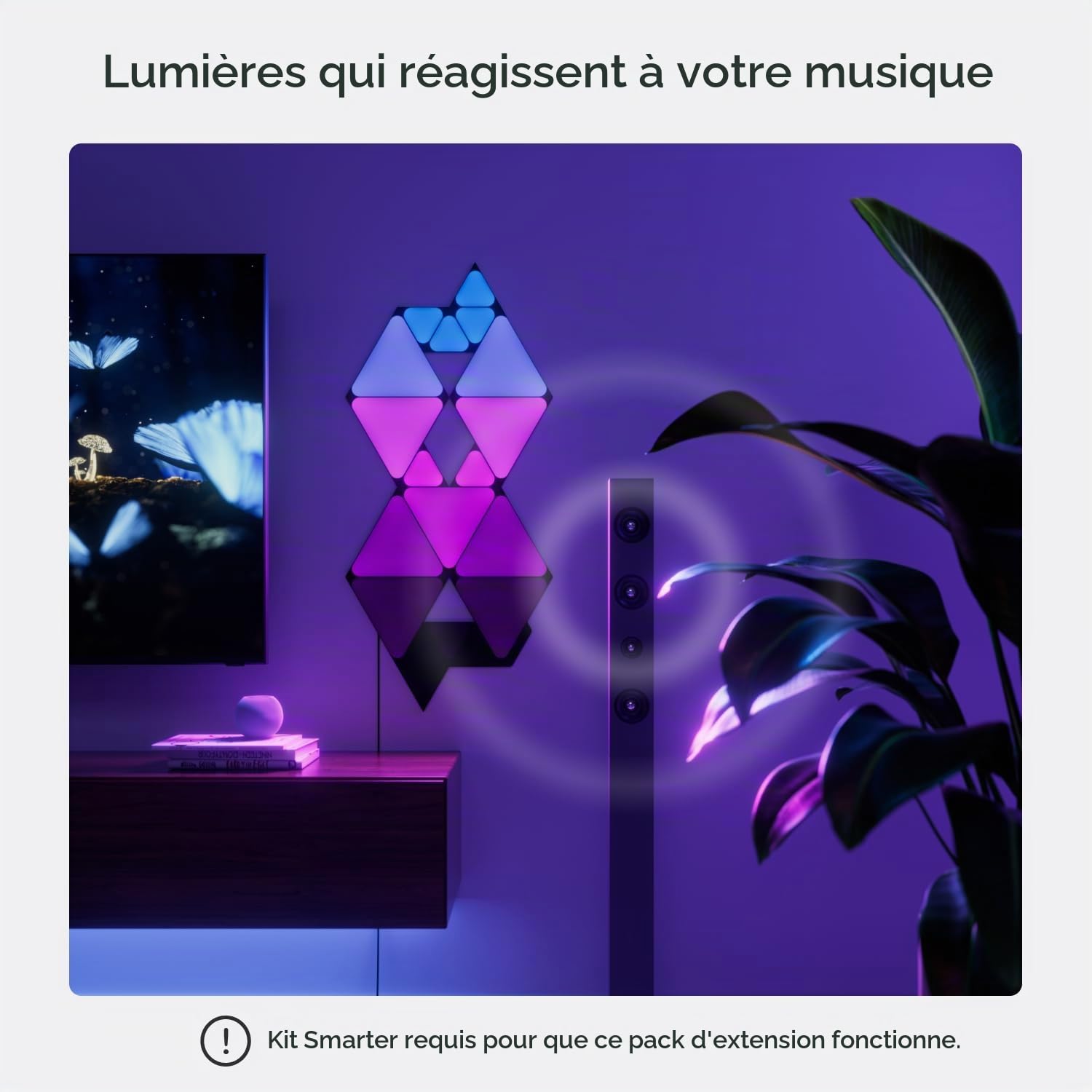 Nanoleaf Shapes Ultra Black Mini Triangle Expansion Pack, 10