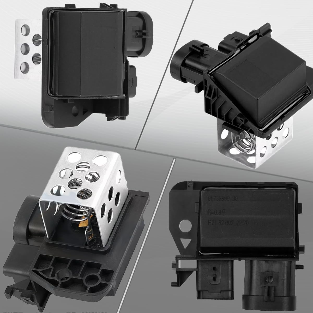 ZAMDOE 9673999880 Resistenza relè motore ventola riscaldatore raffreddamento per Citroen C1 C4 per Peugeot 107 206 per Partner 2008 On per Smartsense Radiator parti di ricambio per auto con nastro