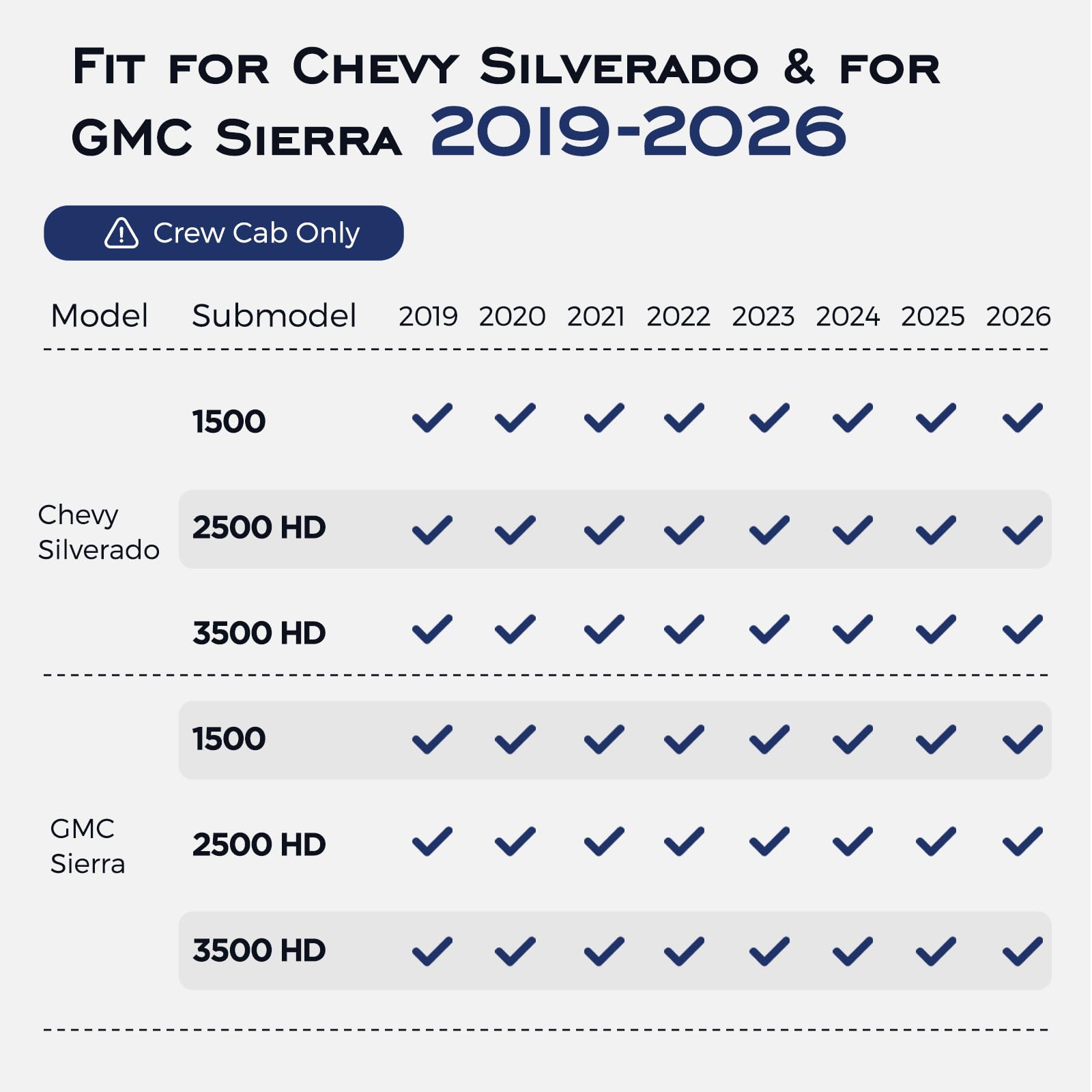 CreekT for Chevy Silverado for GMC Sierra Floor Mats 2019-2025 2026 Crew Cab Only Fit with Rear Under-Seat — view 7