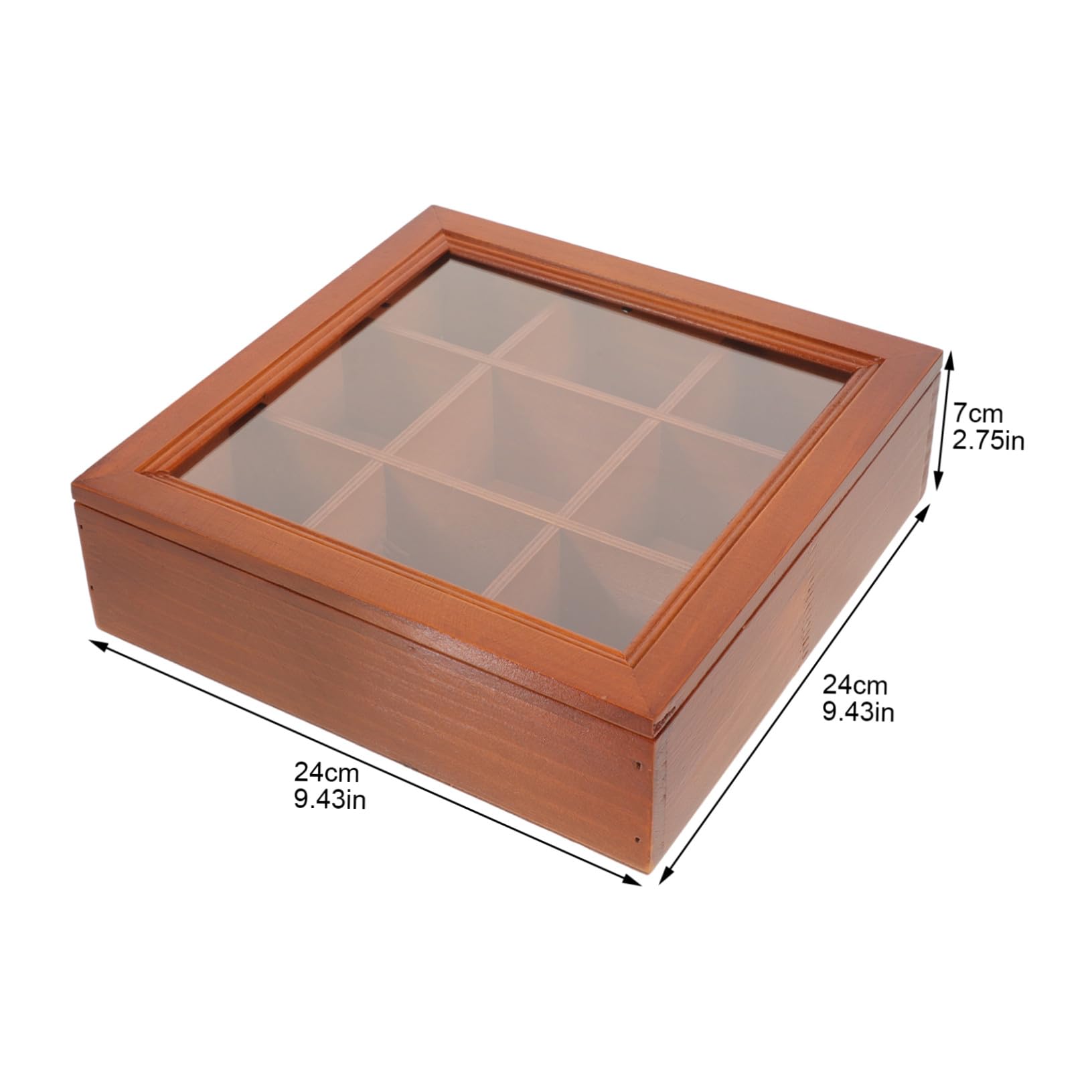 Organizer Teebeutelbox mit 9 Fächern für Tee Kaffee Zuckerpäckchen Transparenter Deckel Multifunktional für Küche Schreibtisch