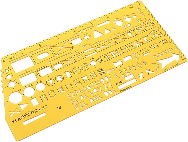 Hellery 1pc Map Marking Symbols Template :50000