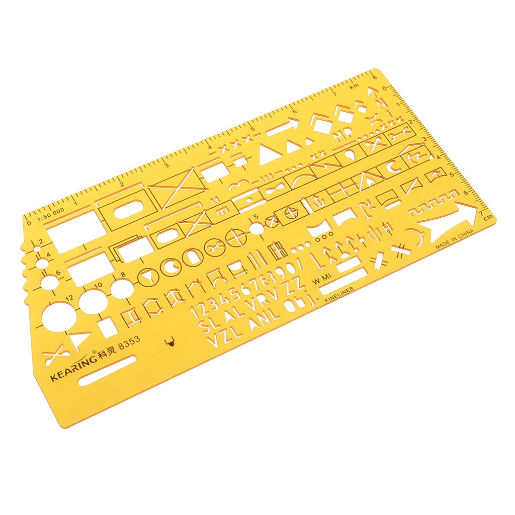 Spograde 1 Piece Multifunction Plastic Markings Technical Drawing Template Stencil 1:50000 Plotting Scale