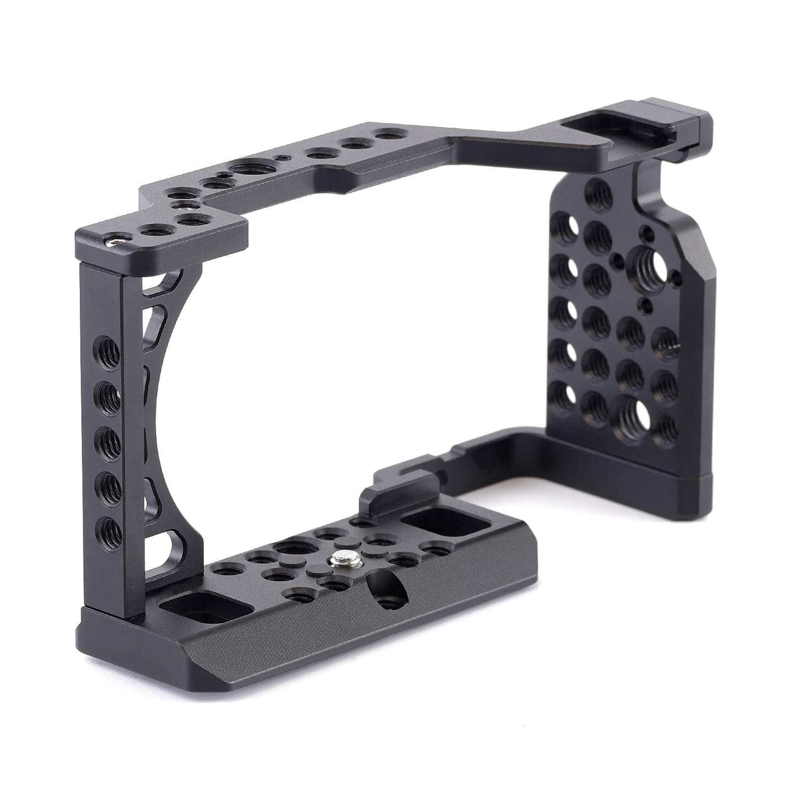 SZZCNOX Camera Frame Cage for Sony Alpha A6400/A6500/A6300/A6100/A6000 Camera Accessories, Metal Protective Rabbit Cage Built-in 1/4” & 3/8” Threaded Holes, Cold Shoe and Quick Release Plate for Arca