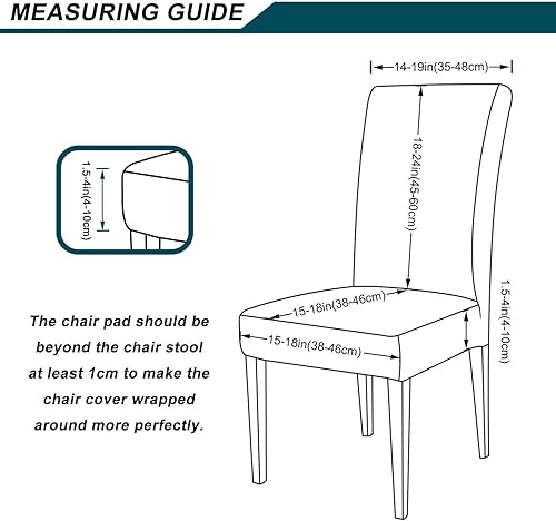 Miniatura 5 de KELUINA Juego de 2, 4, 6 fundas para sillas de comedor, fundas elásticas de jacquard para sillas de comedor, extraíbles y lavables, impermeables
