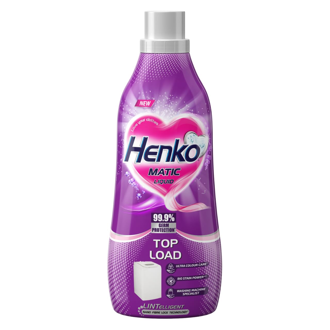 Henko Matic Top Load Liquid Detergent - 1L with Nano Fiber Lock Technology, 99.9% Germ Protection, Bio Stain Power & Ultra Color Care which...