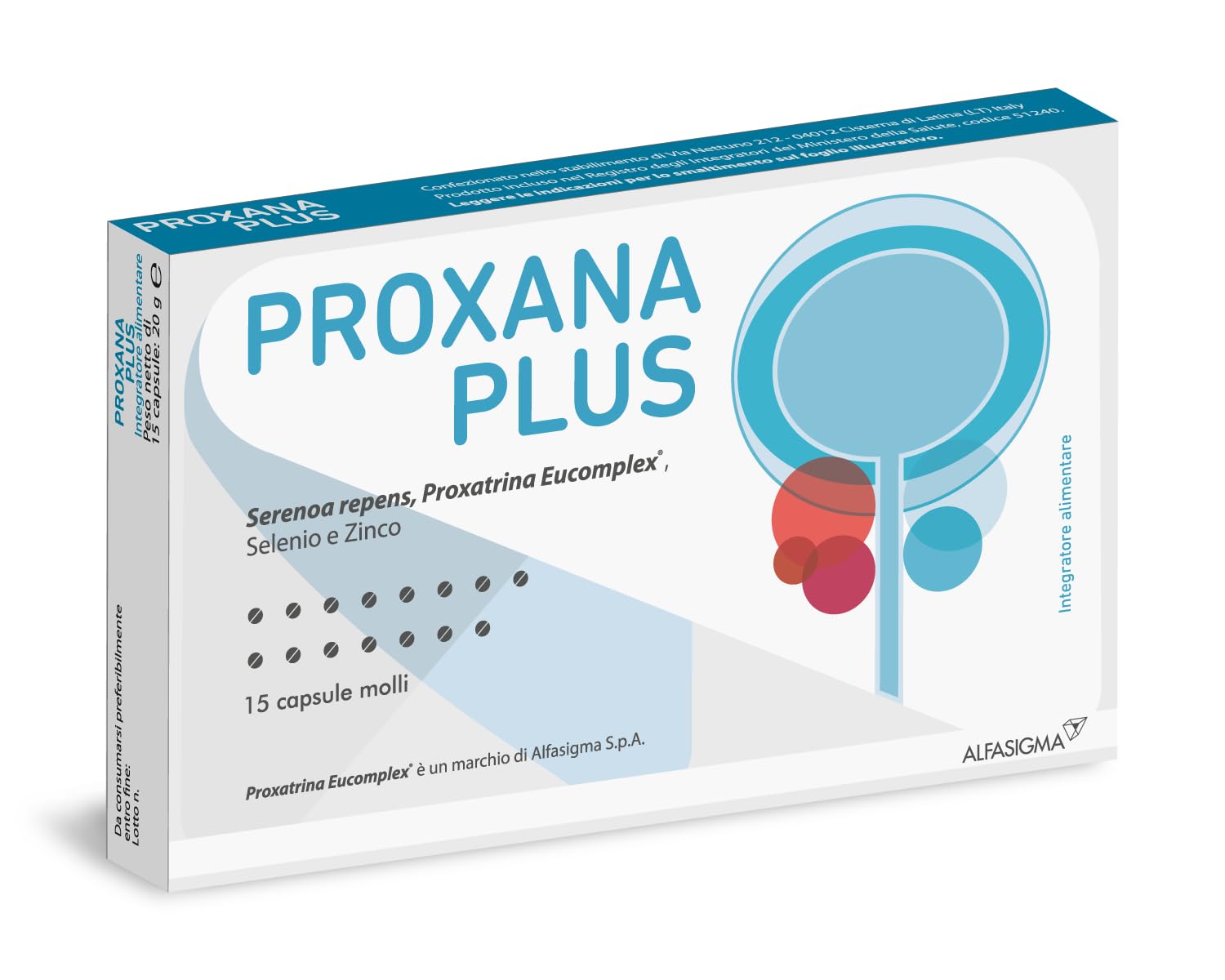 Proxana Plus, Integratore a Base di Serenoa Repens, Licopene, Epigallocatechin Gallato, Acido Ellagico, Selenio e Zinco, Svolge Effetti Favorevoli sulle Funzioni della Prostata, 15 Capsule Molli