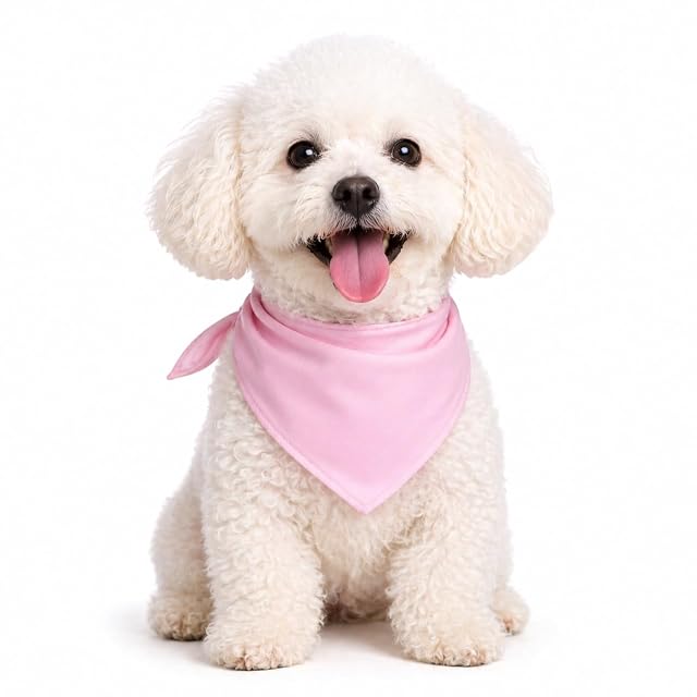 Petitebelle Bandana para mascotas de un solo color (rosa, grande)