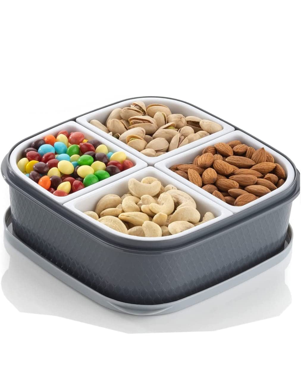 LEPPY PRODUCTS 4 IN 1 Stylish Multipurpose Dry Fruit Box, Candy Box, Achar Box, Traditional Box 1 Piece Spice Set