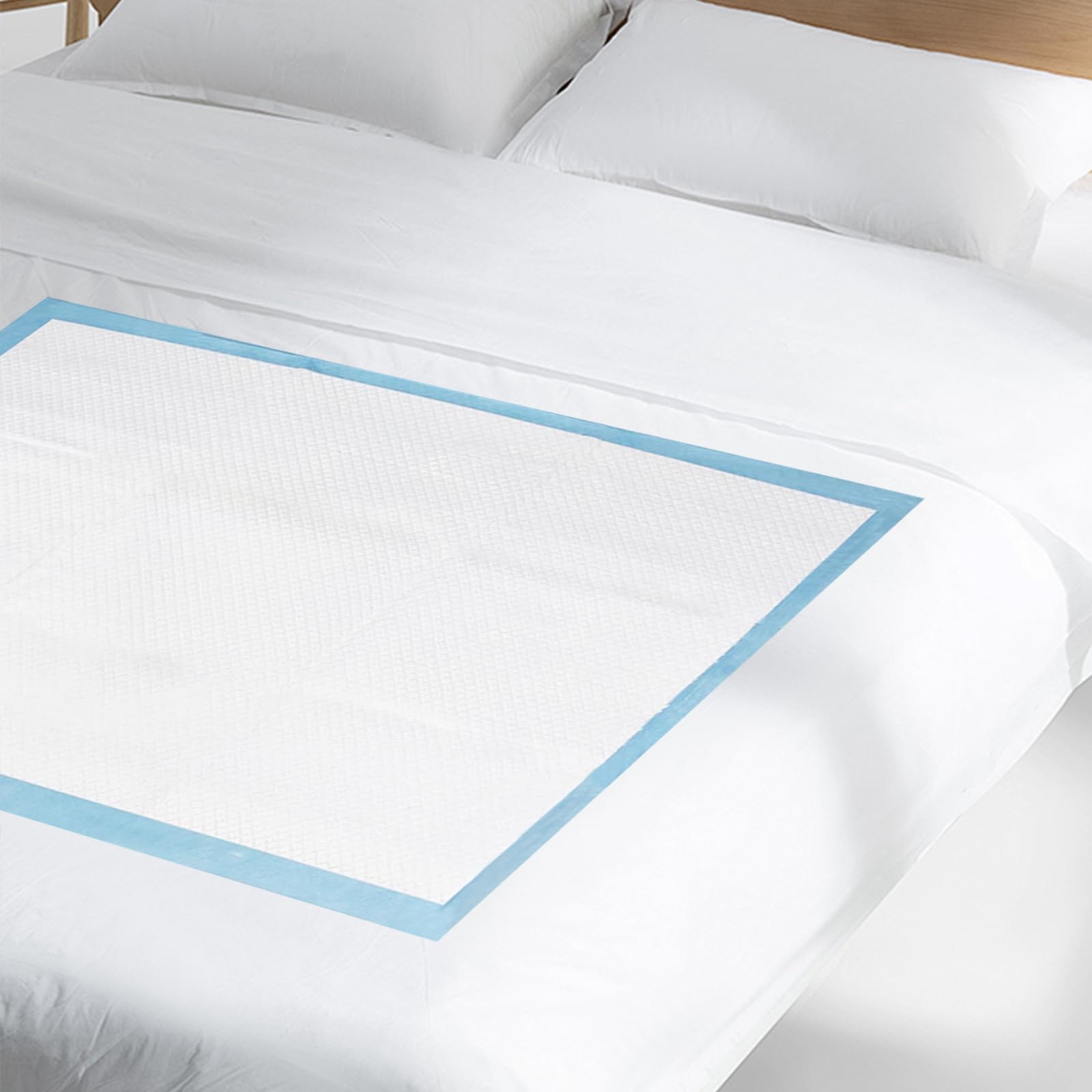 Jednorazowe wkładki do łóżka z nietrzymaniem moczu, 60 x 90 cm, 25 sztuk, wodoodporne i ultra chłonne wkładki do łóżka z paskami mocującymi, dla niemowląt, dorosłych i seniorów (nie do celów