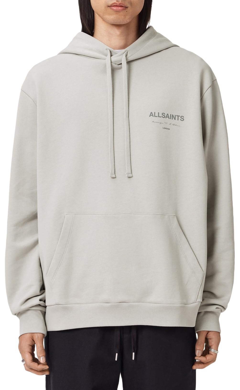 Sweat à capuche AllSaints Future Oth en coton premium anthracite L - 8