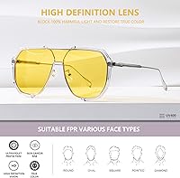 Vista 5 de Lentes de sol cuadrados para mujeres y hombres, de gran tamaño, cuadrados, vintage, modernos, clásicos, grandes, AM096